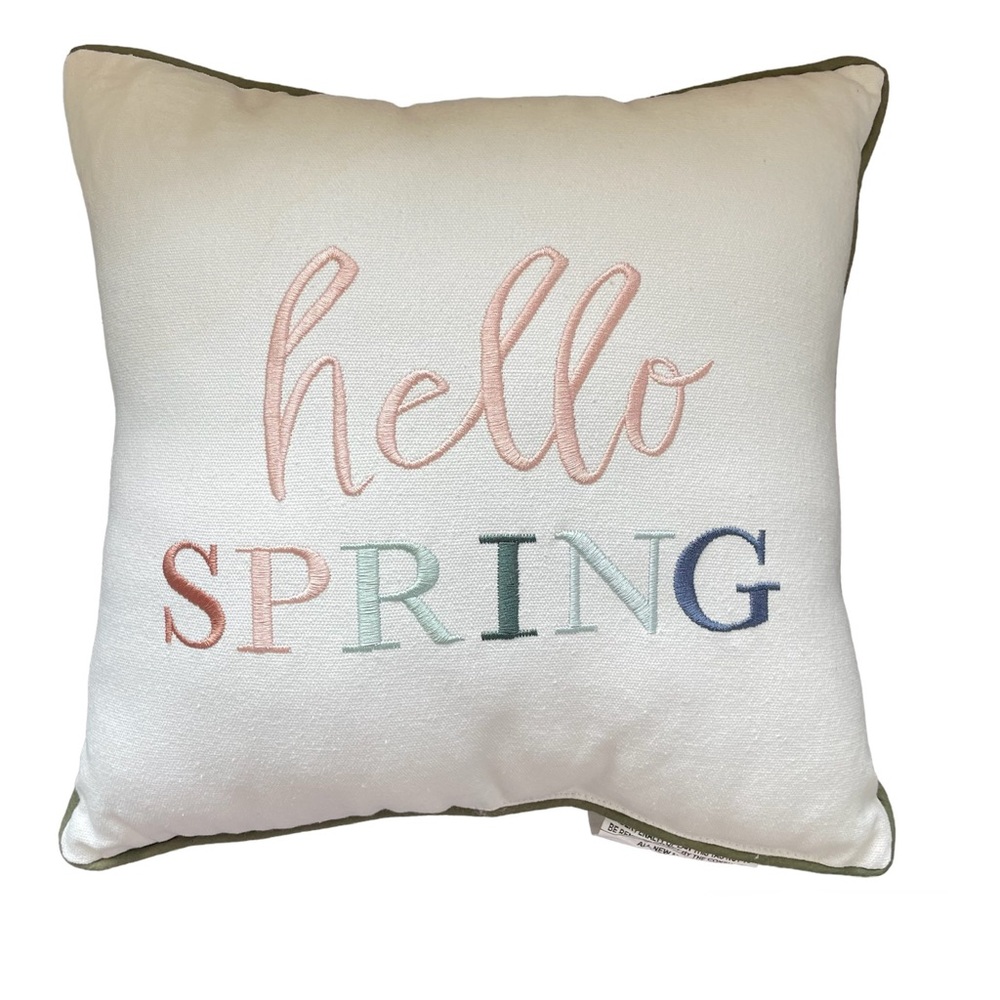 Spring Pillow - “Hello Spring” - 14x14
